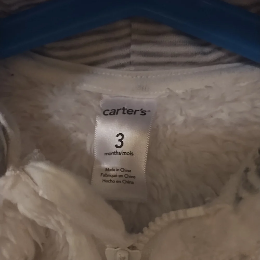 Carter's Baby 2 Bundle Gray & White Snow Suits Size 3 Mos.